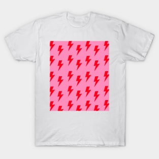 Red Lightning on Pink T-Shirt